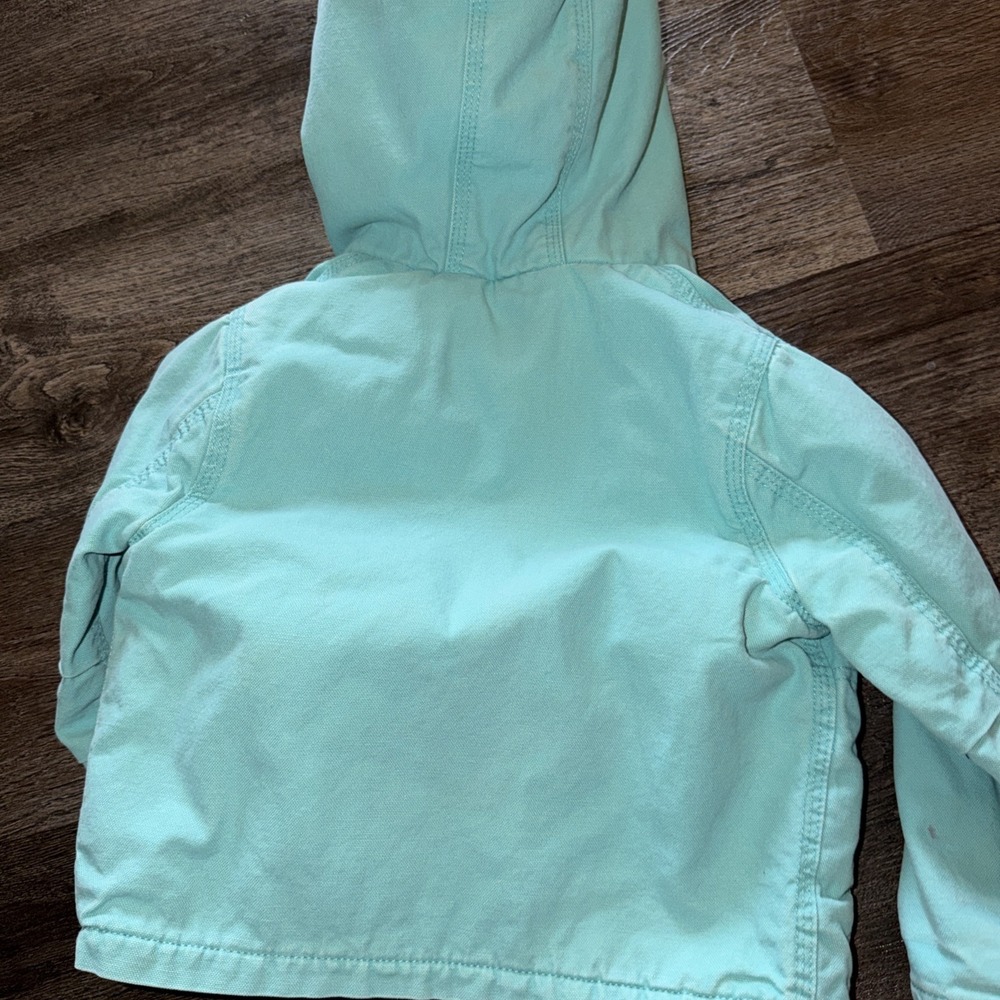 VTG Blue Carhartt Youth Kids Sherpa Lined Hooded Zip Up Jacket Size 4 Toddler - Picture 5 of 5